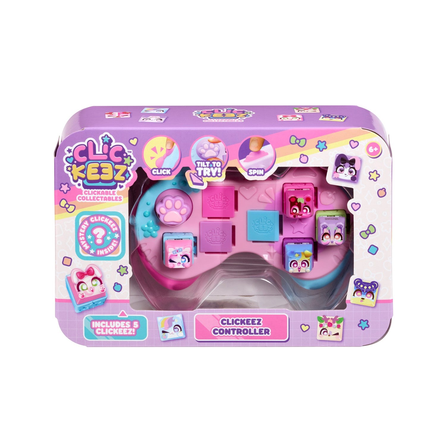 Fidget-kontroller med klickbara knappar och nyckelring