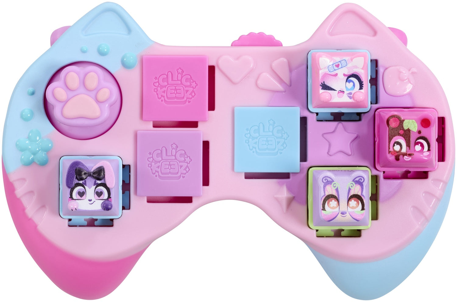 Fidget-kontroller med klickbara knappar och nyckelring