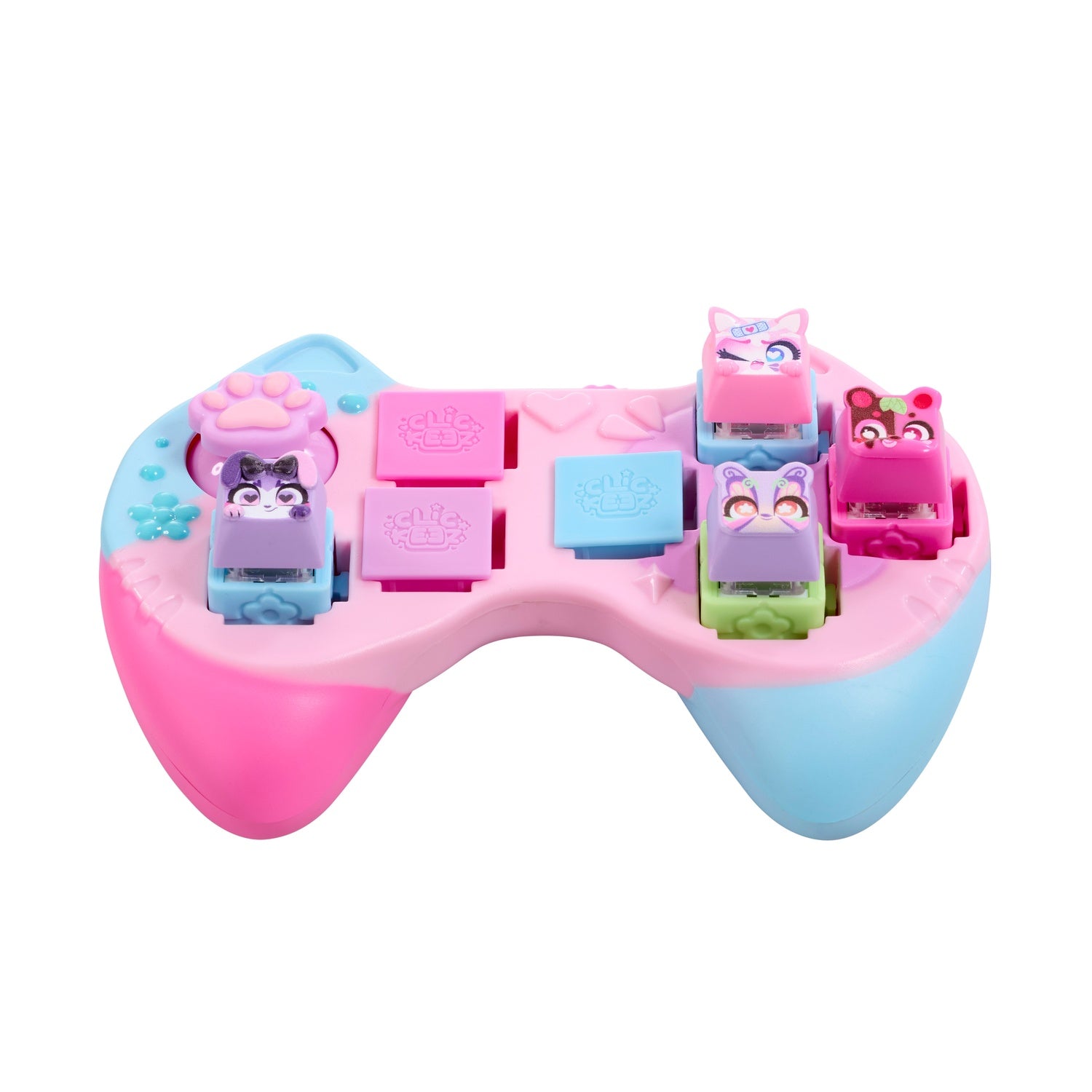 Fidget-kontroller med klickbara knappar och nyckelring