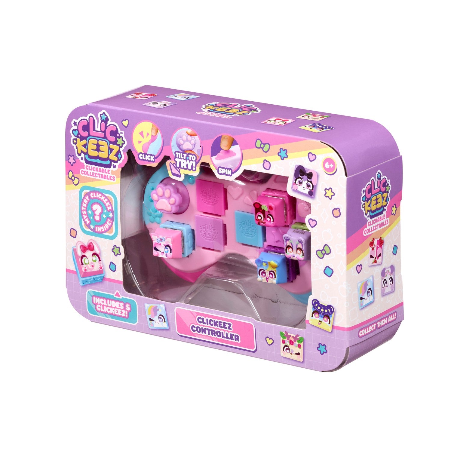 Fidget-kontroller med klickbara knappar och nyckelring