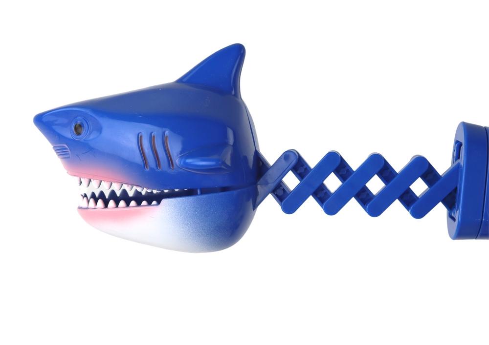 Fjederbelastet Blue Shark Toy: Interaktiv bidesjov!