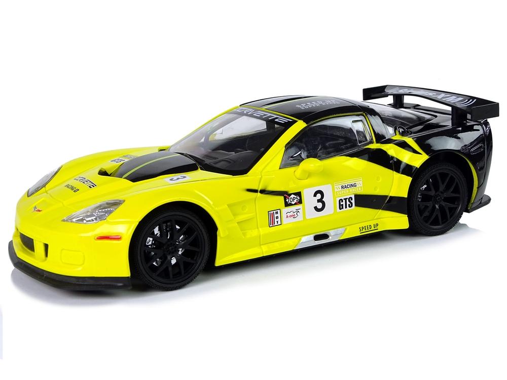 Fjärrstyrd 1:18 Corvette C6.R Gul med ljus