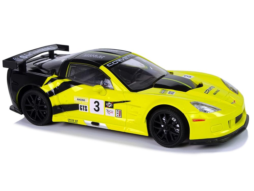 Fjernstyret 1:18 Corvette C6.R Gul med lys