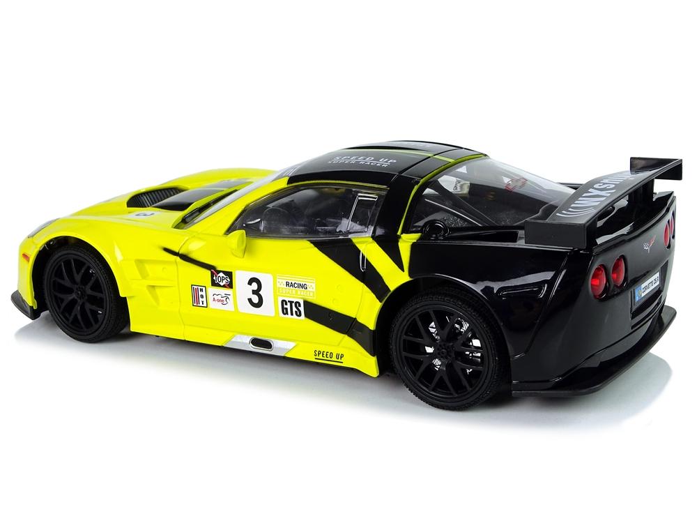 Fjernstyret 1:18 Corvette C6.R Gul med lys