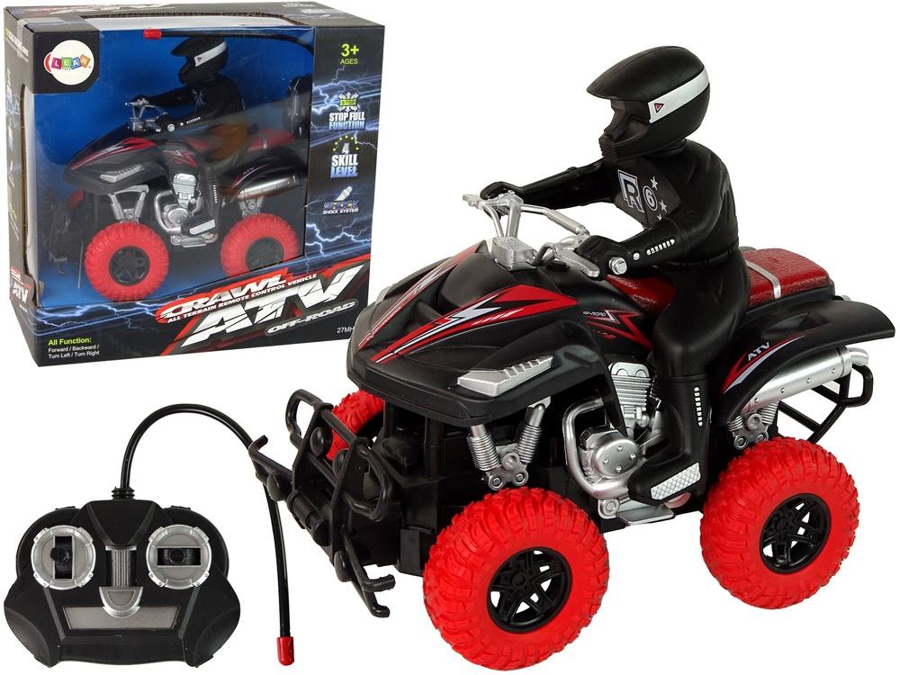 Fjärrstyrd 1:18 Quad med förare och röda hjul