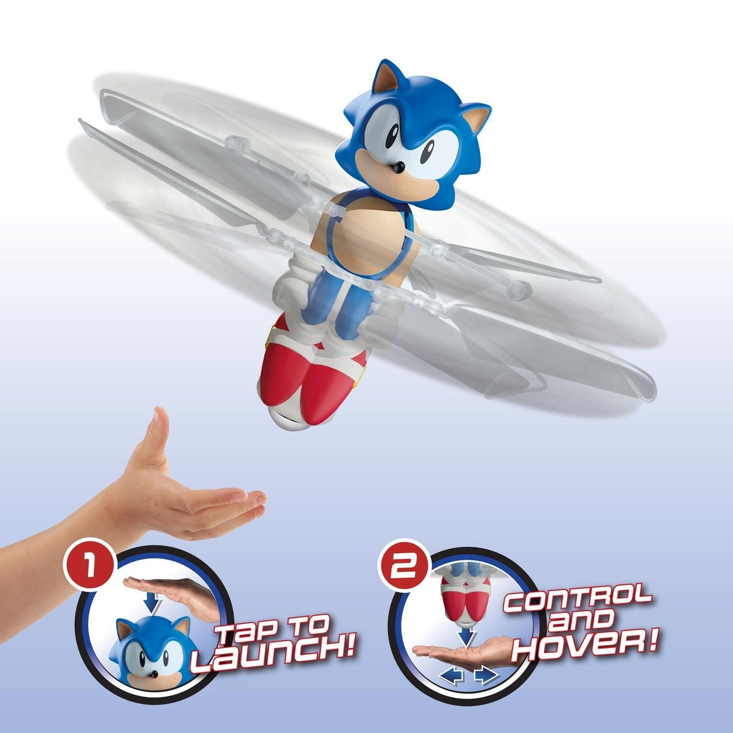 Flyvende helte svæver og spinner Sonic