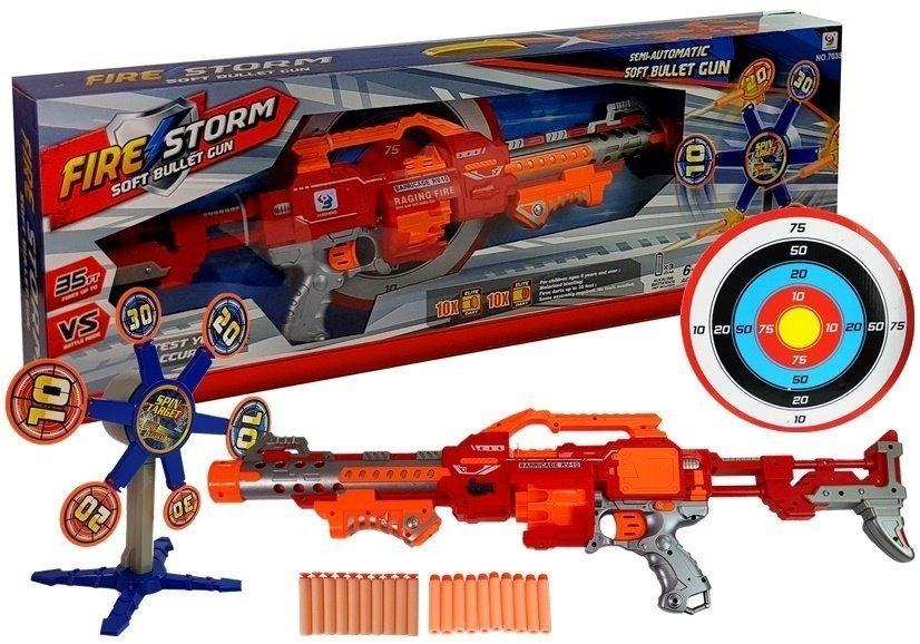 Foam Dart Rifle Set: 20 piler, mål og roterende sikte