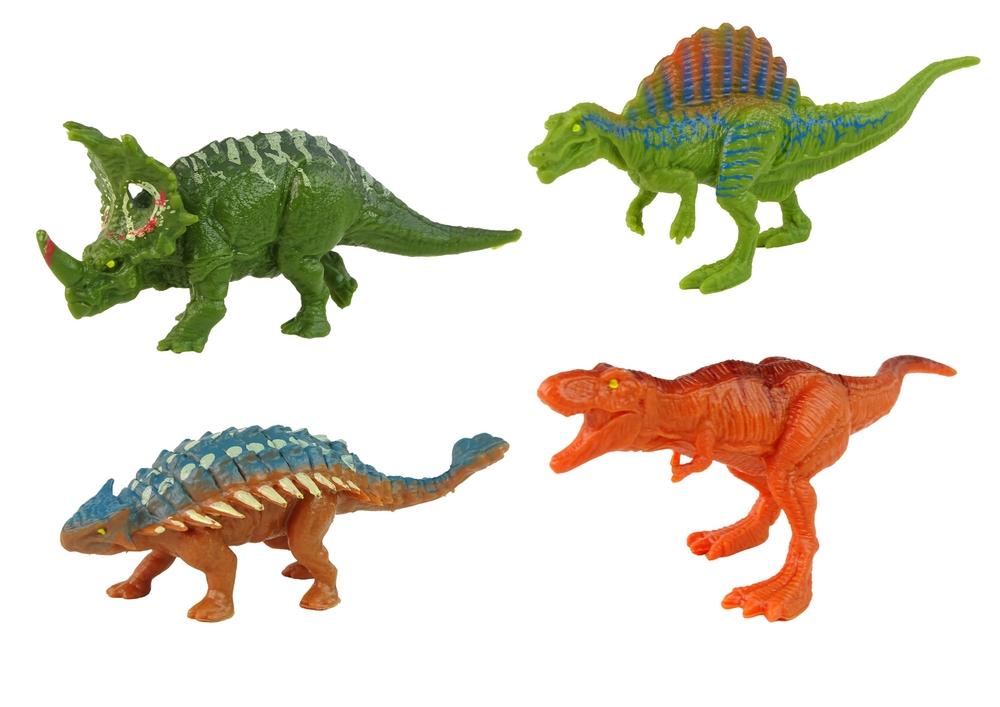 Kjøretøy og tilhenger med dino-tema med 4 dinosaurfigurer