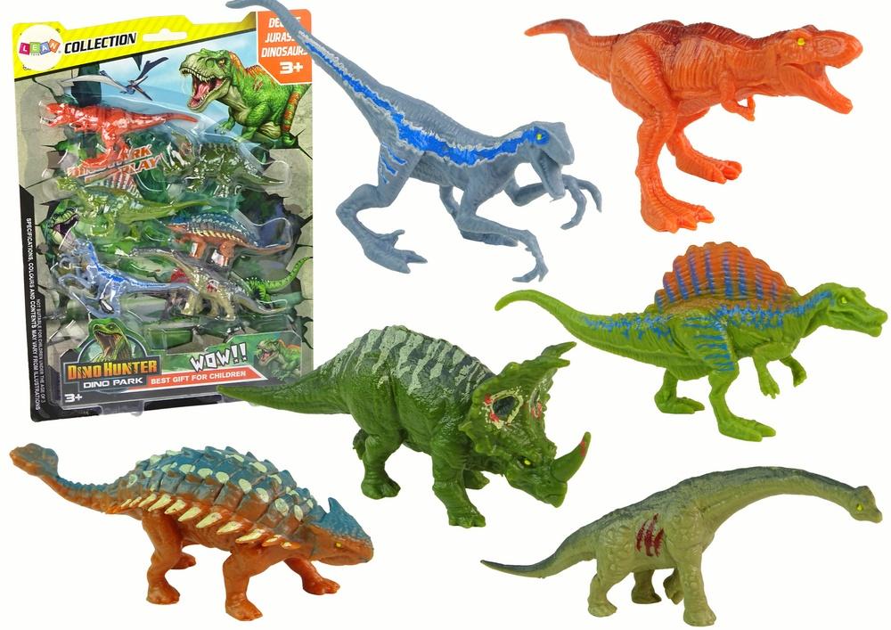 Sæt med farverige dinosaurfigurer: 6 stykker til kreativ leg