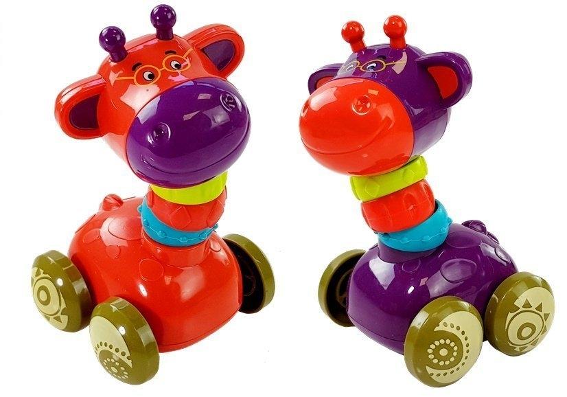 Fargerike ride-on elefant- og sjiraffleker for småbarn