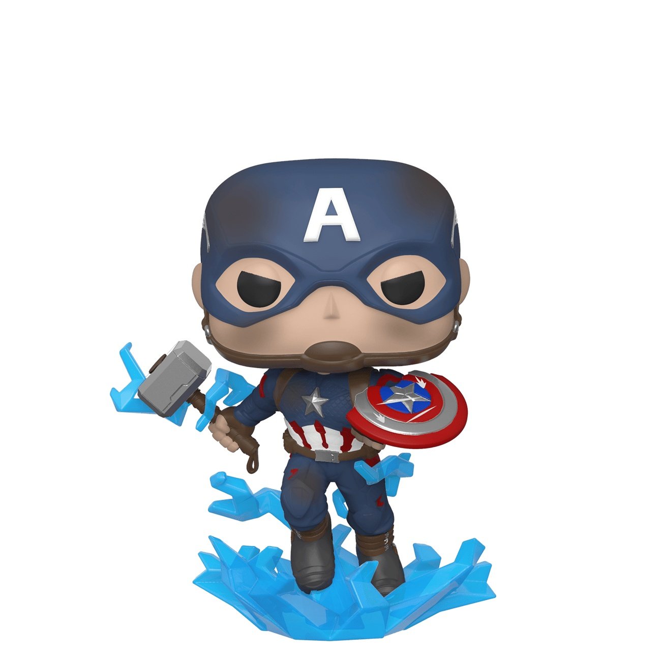 Funko Pop! Vinylfigur: Avengers: Endgame - Captain America W/Broken Shield och Mjölnir