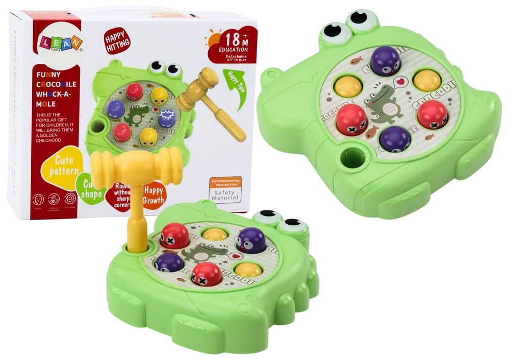 Green Crocodile Wac-A-Mole Game: Fun Hammer Action för barn