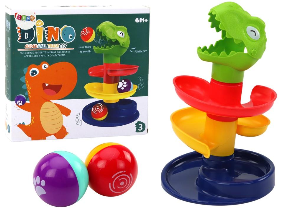 Grønn Dino Ball Slide: Morsom fysikk og sanselek