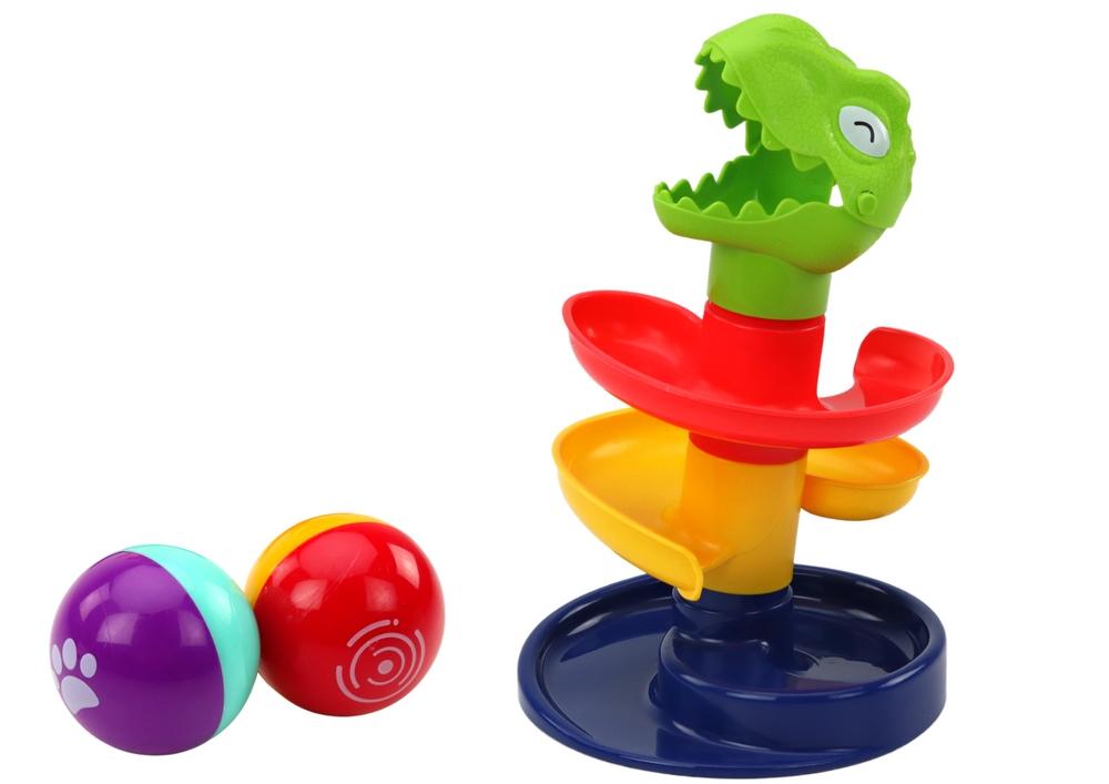 Grønn Dino Ball Slide: Morsom fysikk og sanselek