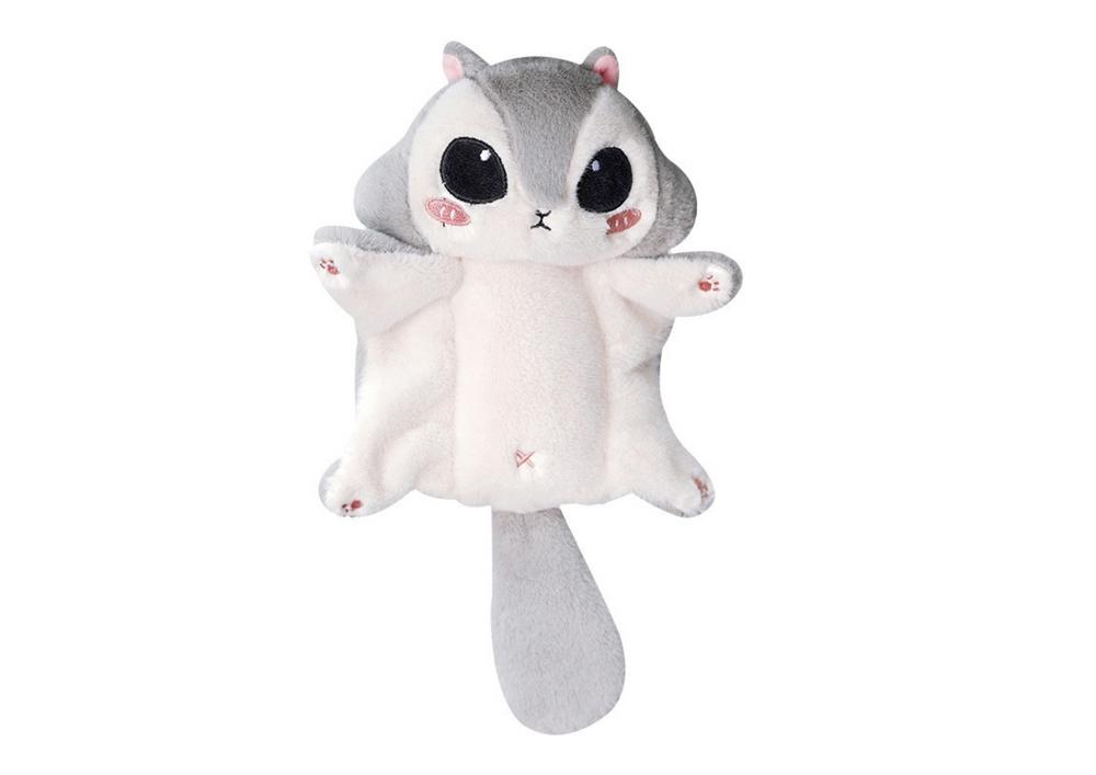 Grey Sugar Glider Squirrel Plush nøkkelring - 10 cm