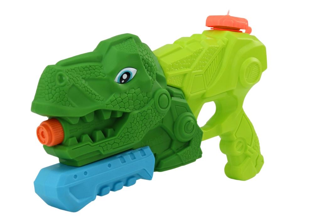 Grön Dino vattenpistol - 1000 ml, 7 m räckvidd, kul för barn!