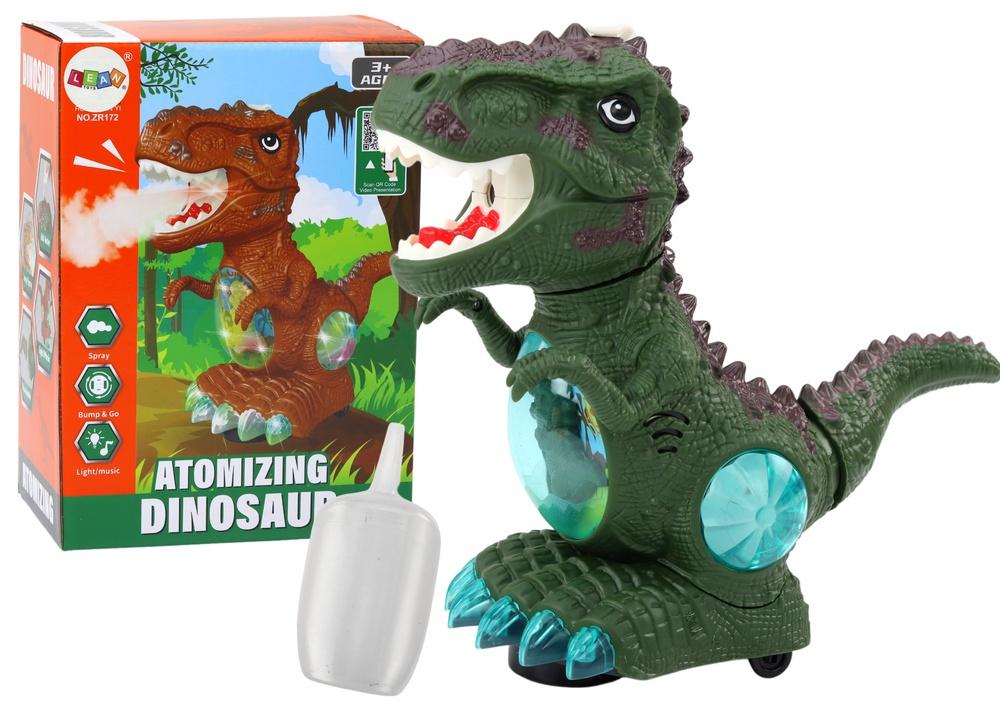 Grön dansande dinosaurie med ljus och ljud