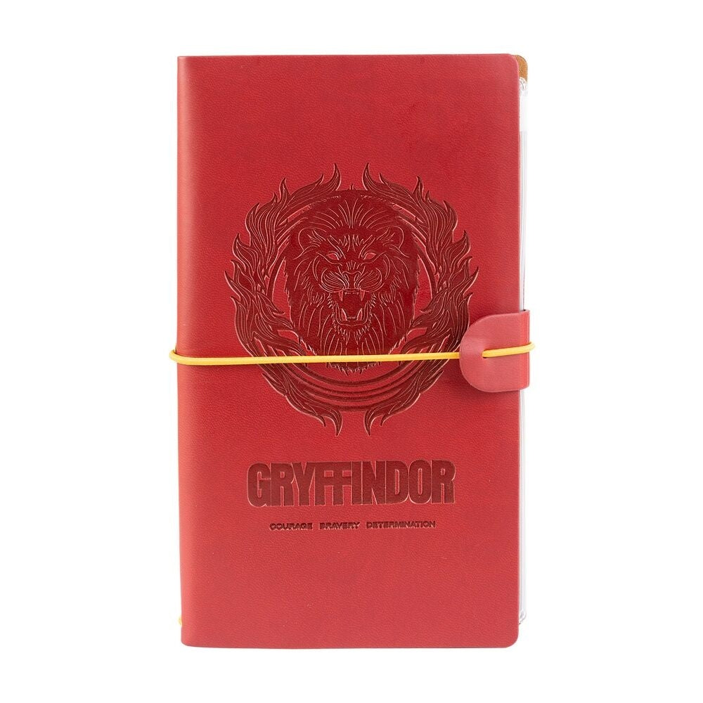 Gryffindor Travel Notebook för fans, 80 sidor, fodrad