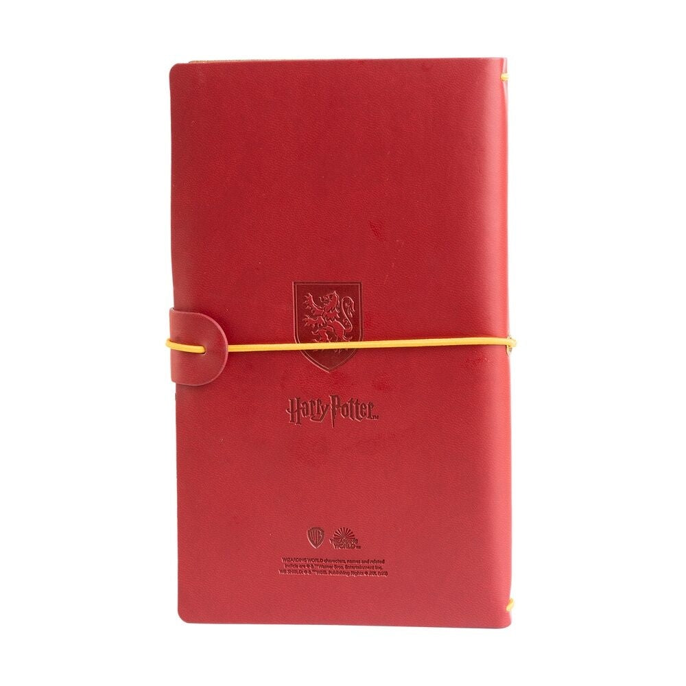 Gryffindor Travel Notebook för fans, 80 sidor, fodrad