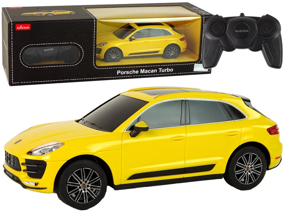 Gul Porsche Macan Turbo R/C bil 1:24 - Slitesterk