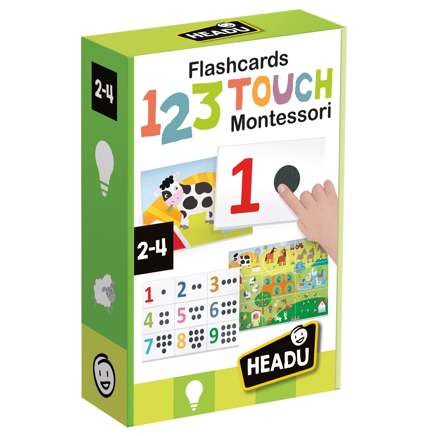 Headu Flashcards 123 Touch Montessori pedagogisk spill