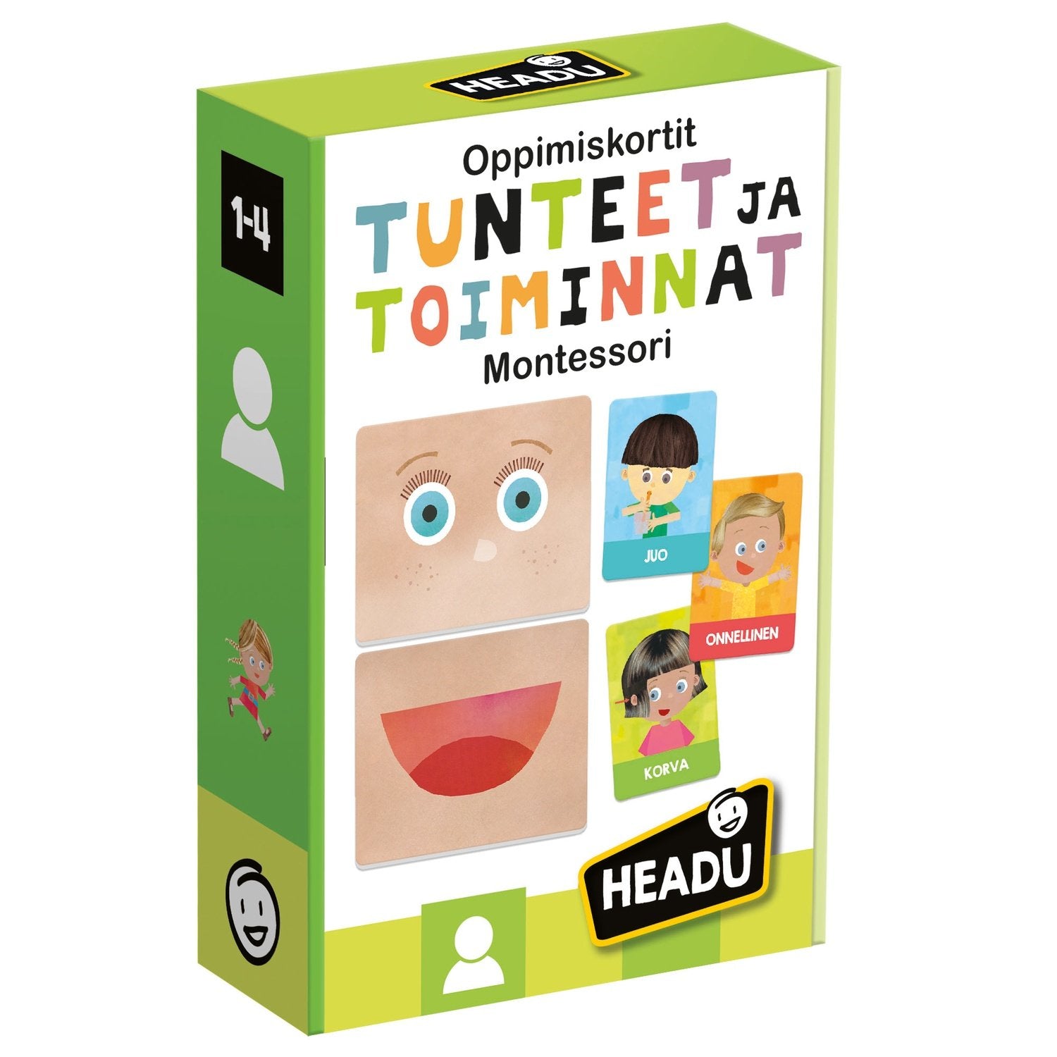 Headu Flashcards Følelser og handlinger Montessori (på finsk)