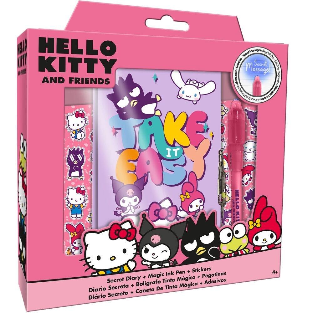 Hello Kitty-dagbok med magisk penna, söt design, 80 sidor