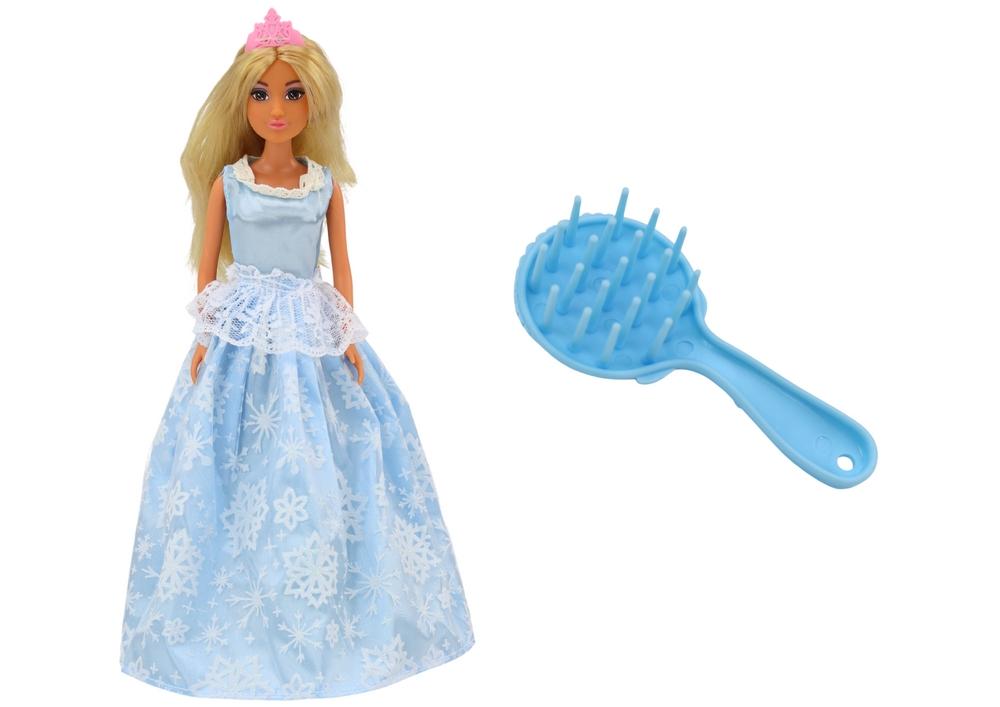 Ice Queen Doll: Blå kjole, Snowflake Brush, Winter Magic