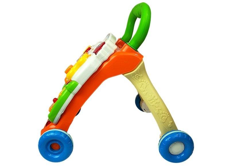 Interaktiv Baby Walker med piano, rangler og former