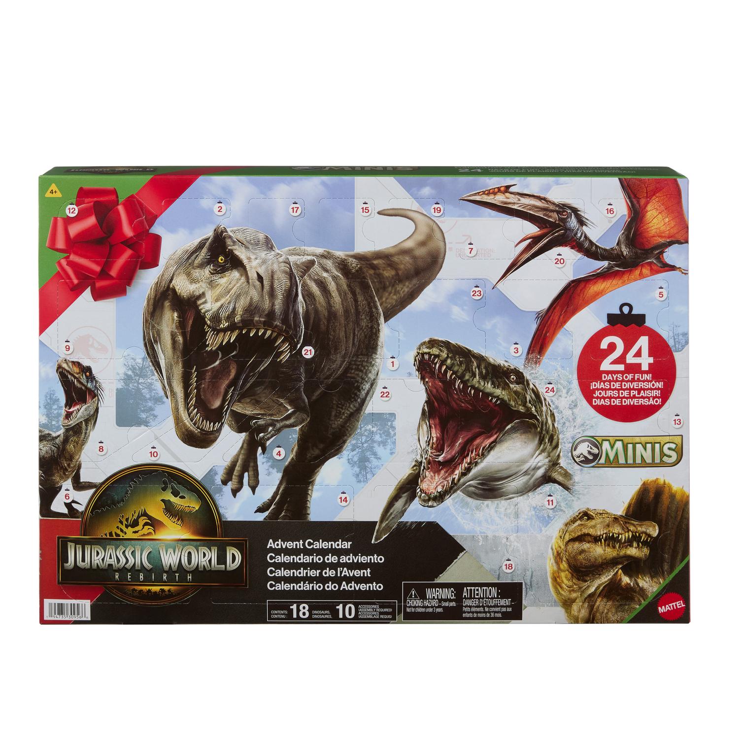 Jurassic World Adventskalender med dinosauriefigurer