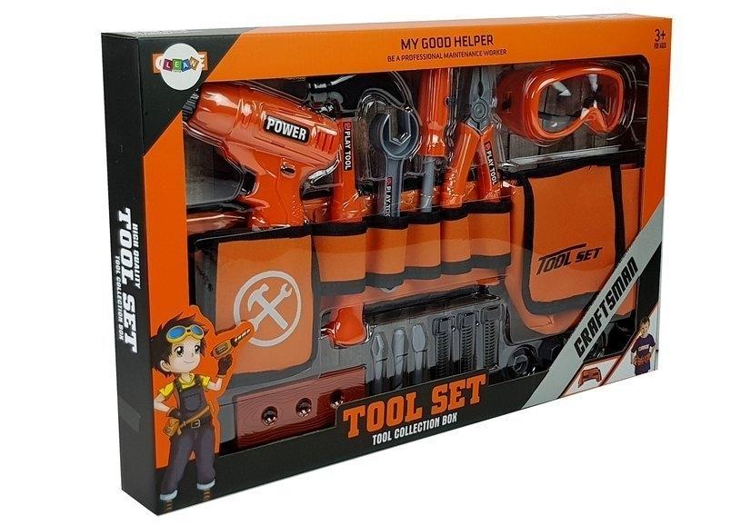 Kids Handyman Tool Set: Bälte, borr, skruvmejsel, tång, hammare