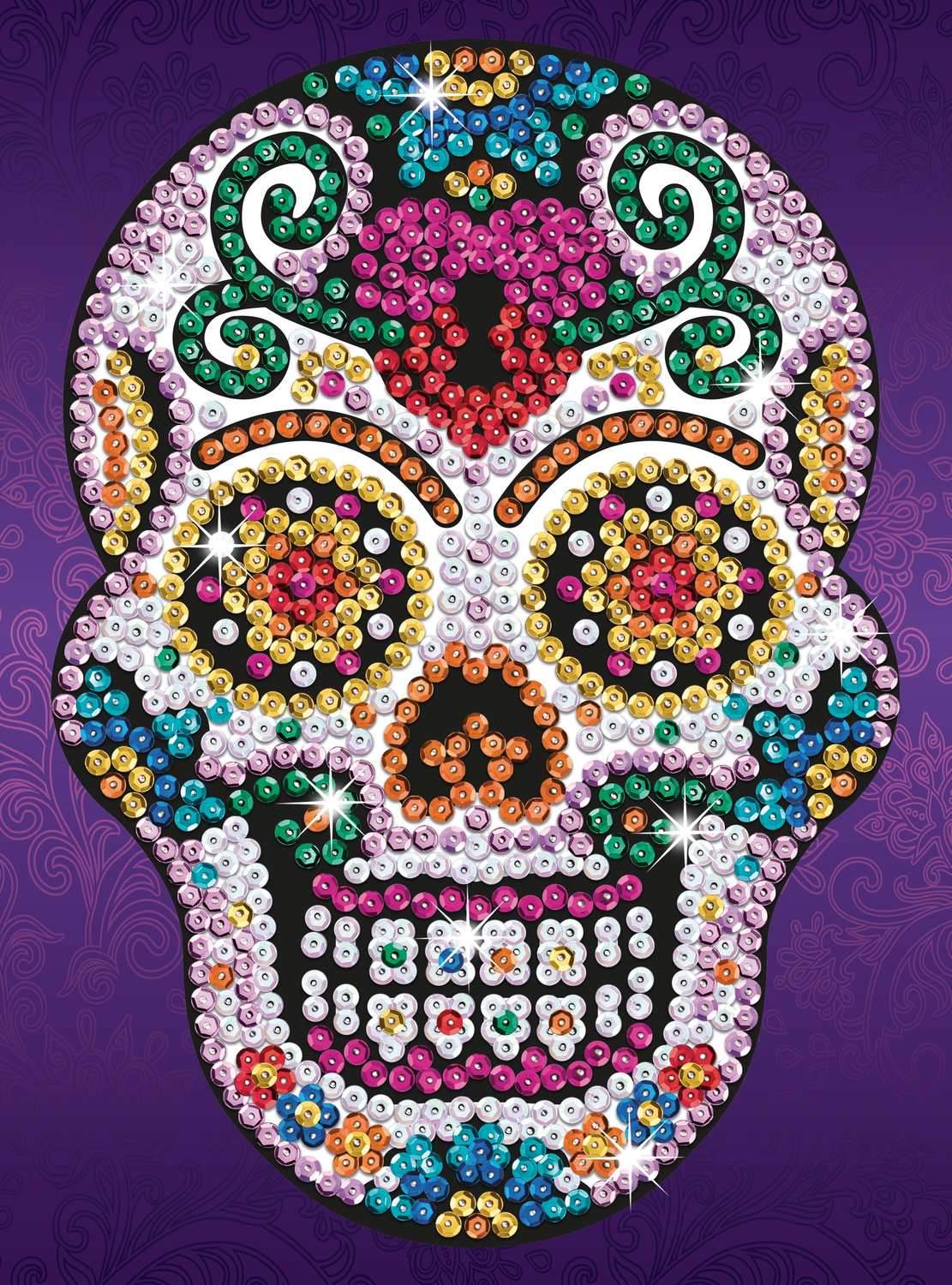 Kitfix gjør-det-selv-paljettkunsthåndverksett Teen Sugar Skull