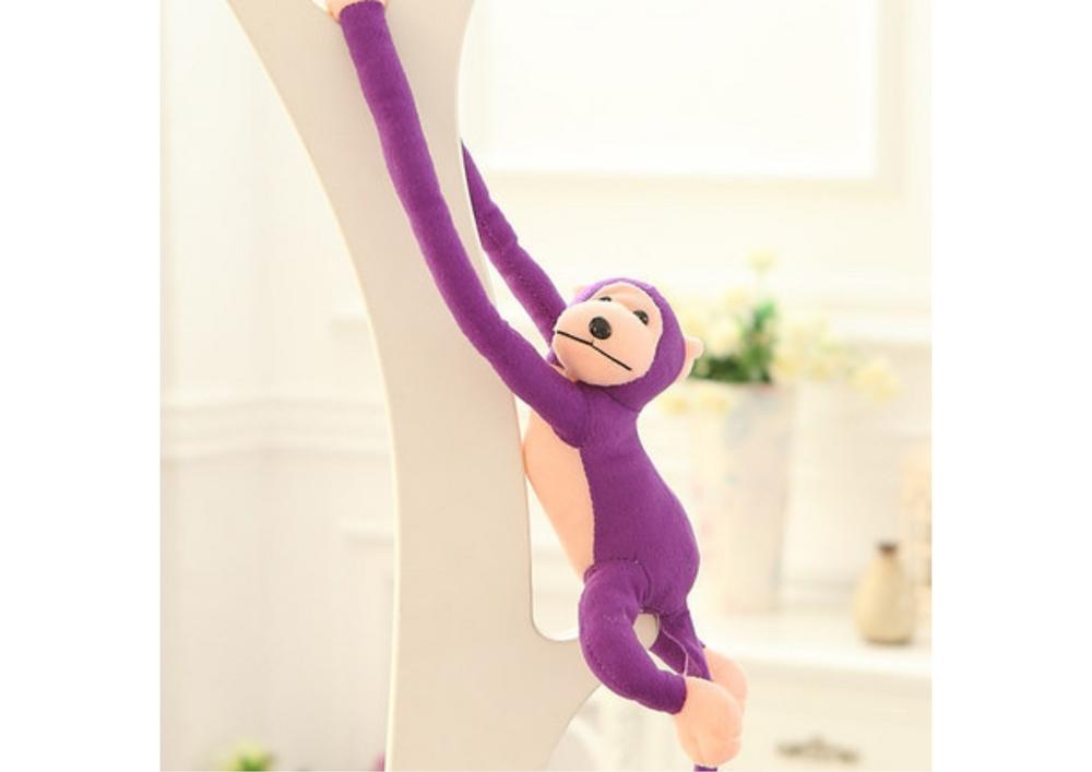 Lilla 80 cm Plush Monkey Mascot med lyd og borrelås