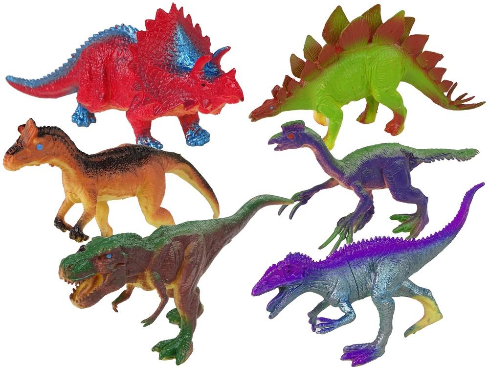 Naturtro dinosaurfigurer: 6 realistiske stykker + tre og egg