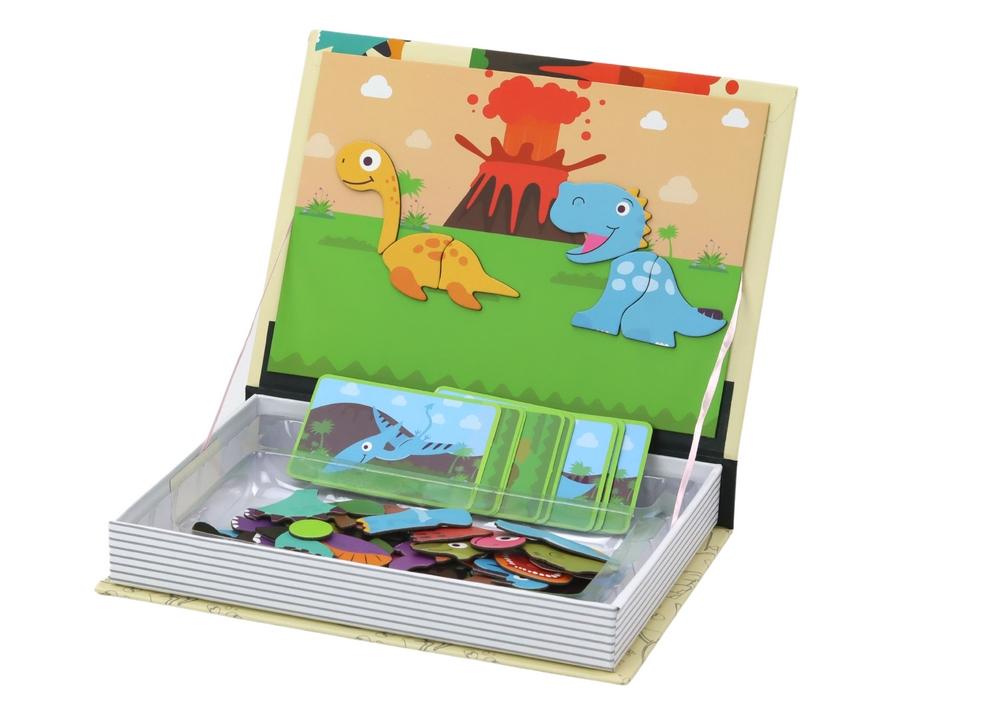 Magnetisk Dino Puzzle Book: Utforsk forhistoriske verdener