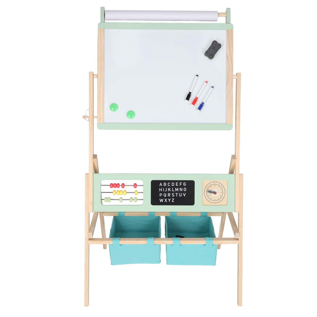 Magnetisk staffli, dubbelsidig krita och whiteboardtavla för barn