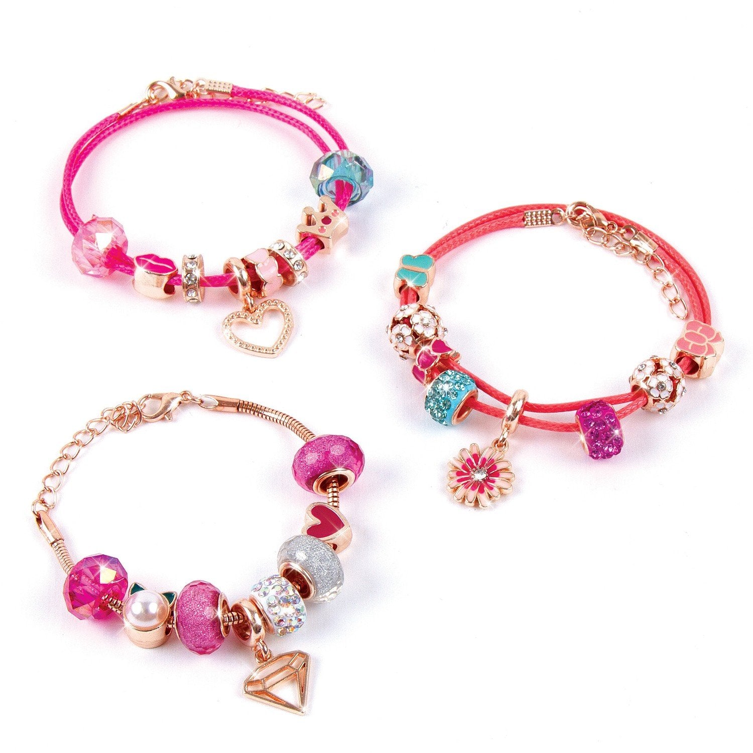 Make It Real Diy Halo Charms Armband Set "Think Pink"