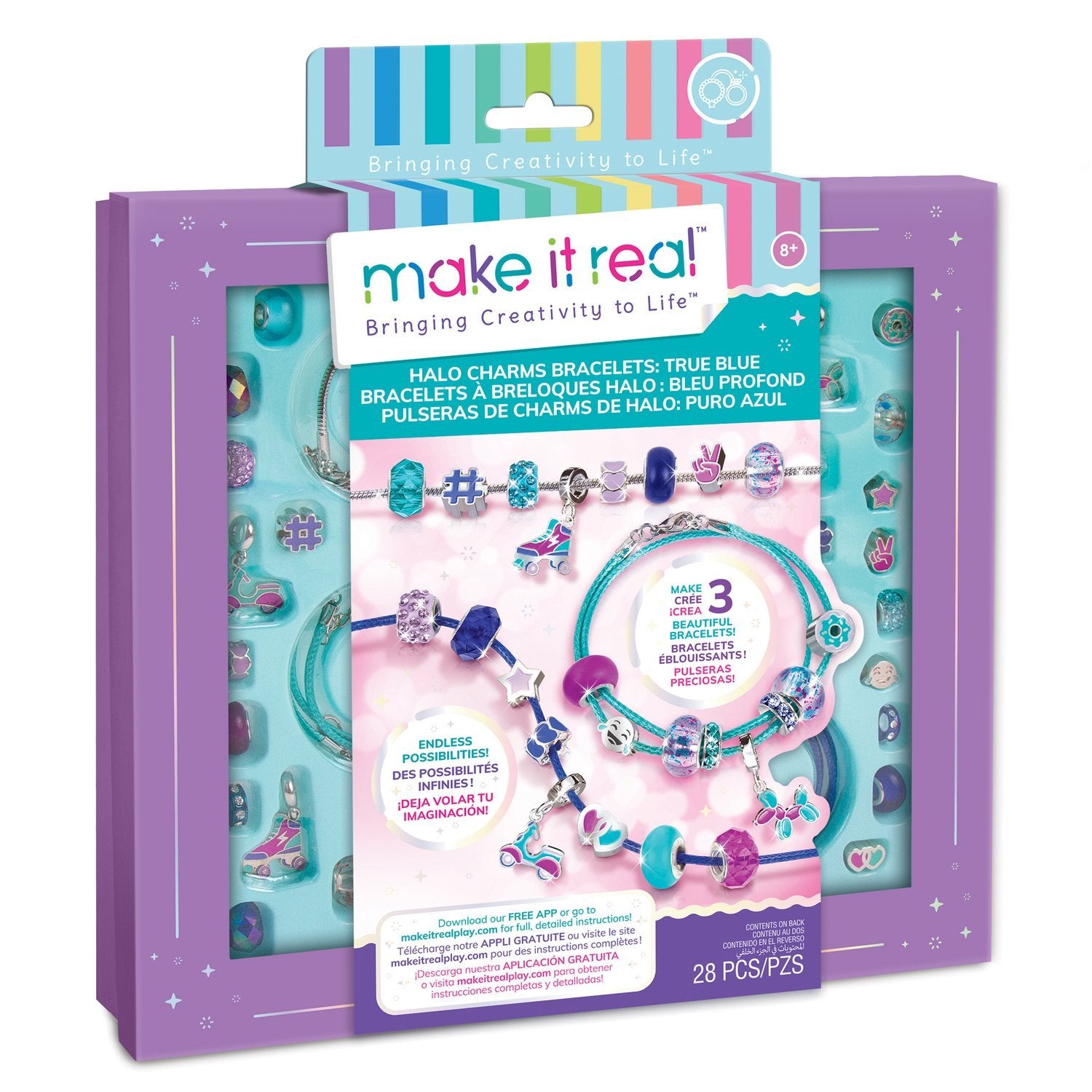 Make It Real Diy Halo Charms Armband Set "True Blue"