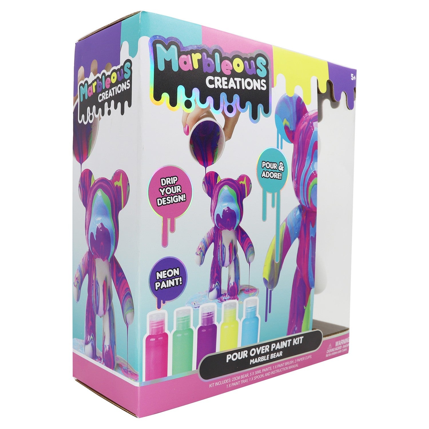 Marmorbjörnens gjutkit med färger och verktyg