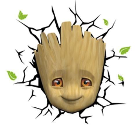 Marvel 3D LED-ljus Baby Groot Face 3D