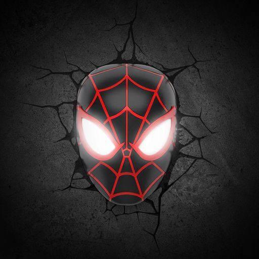 Marvel 3D LED-ljus Spider-Man Miles Morales Face 3D