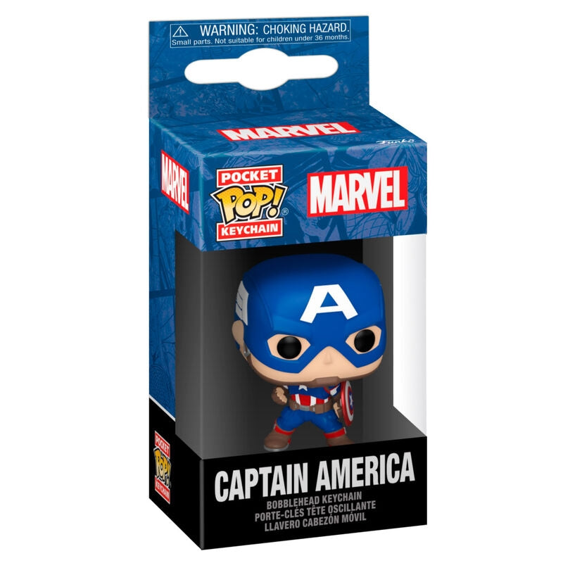 Marvel Captain America Pocket POP-nyckelring, samlarfigur