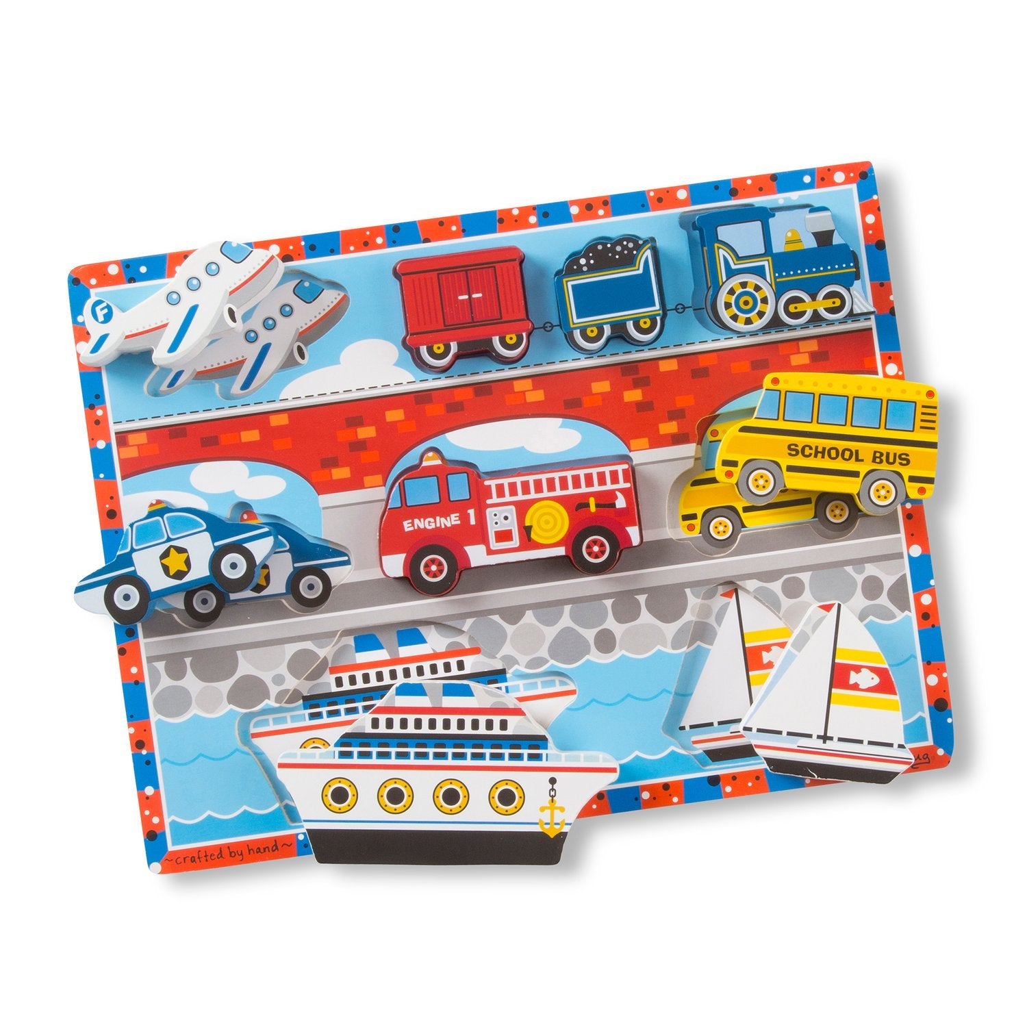 Melissa &amp; Doug Vehicles Chunky Puzzle