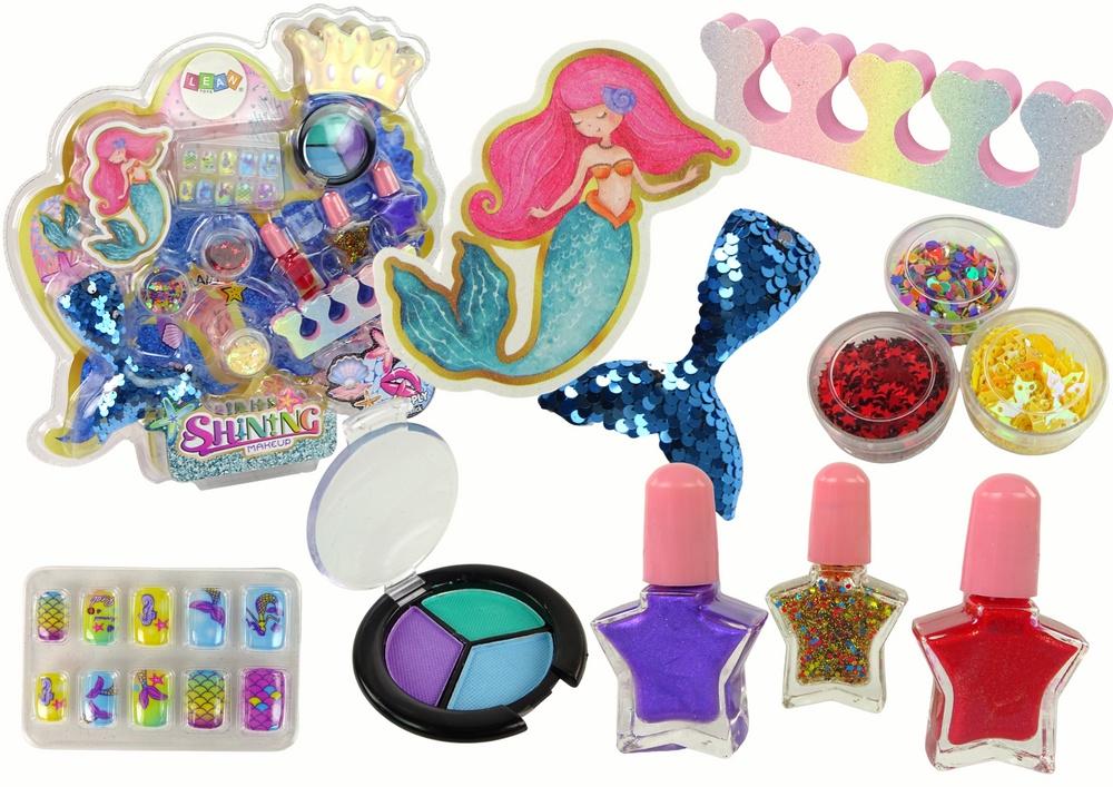 Mermaid Nail &amp; Makeup Kit: Glitter, Polish, Eyeshadow