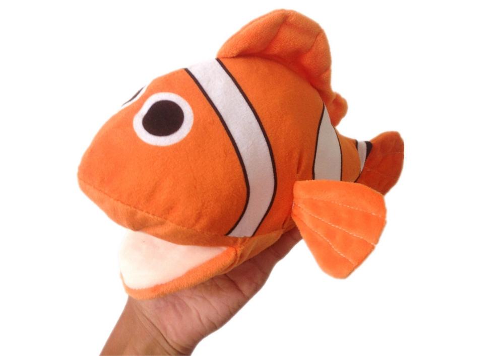 Mjuk orange clownfiskdocka - 25 cm interaktiv plyschleksak