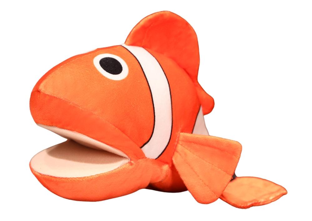 Mjuk orange clownfiskdocka - 25 cm interaktiv plyschleksak