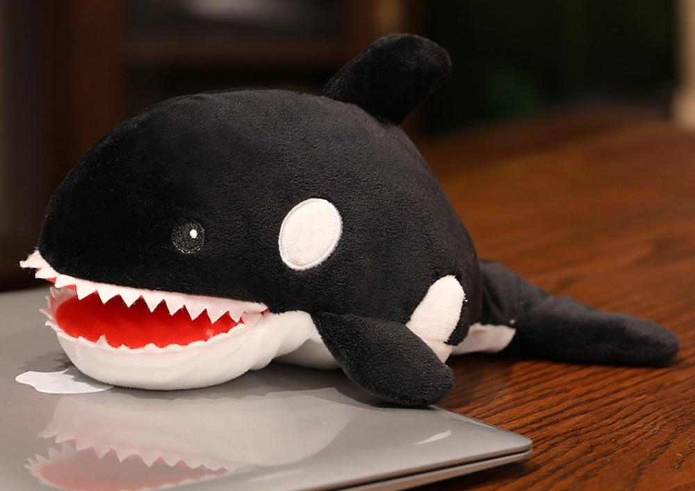 Mjuk plysch Orca Puppet - 30cm Interactive Ocean Friend