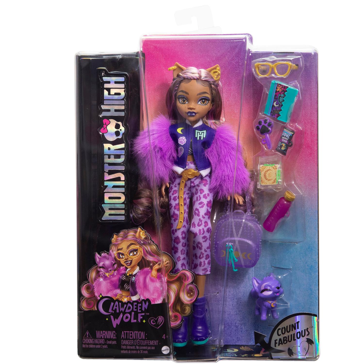 Monster High Clawdeen-docka med husdjur och tillbehör