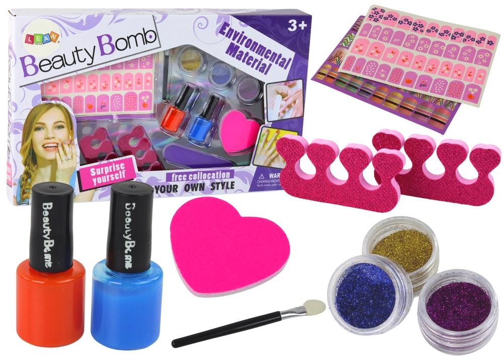 Nail Art-set för barn: Glitter, Polish, Stickers & Tools