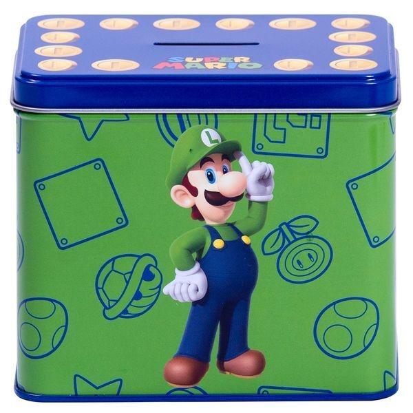 Nintendo Super Mario Bros Luigi mugg + pengar box set